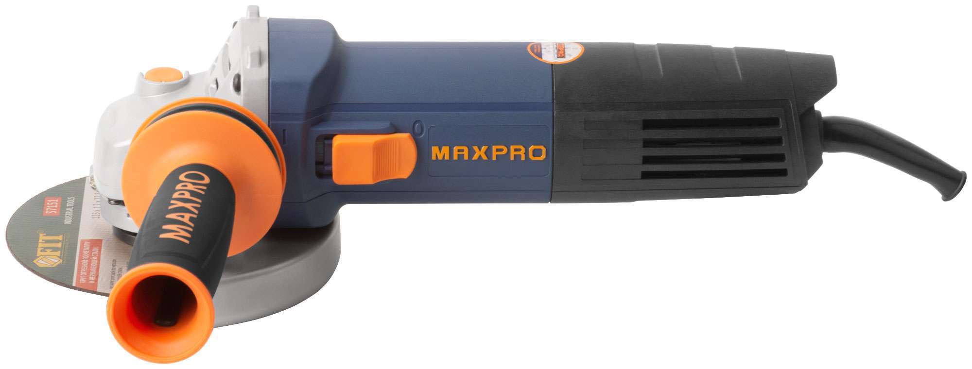 купить MAX-PRO Шлифмашина угловая 1200 Вт; 11500 об/мин; защитный кожух 125 мм; антивибрационная ручка; дополнительные щетки; 2,2 кг; кор.