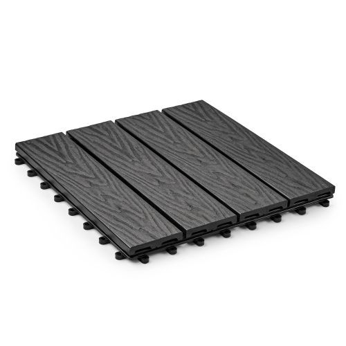 Садовая плитка ДПК EasyDecking 300×300×21 (11 шт = 1 м²) Черное дерево