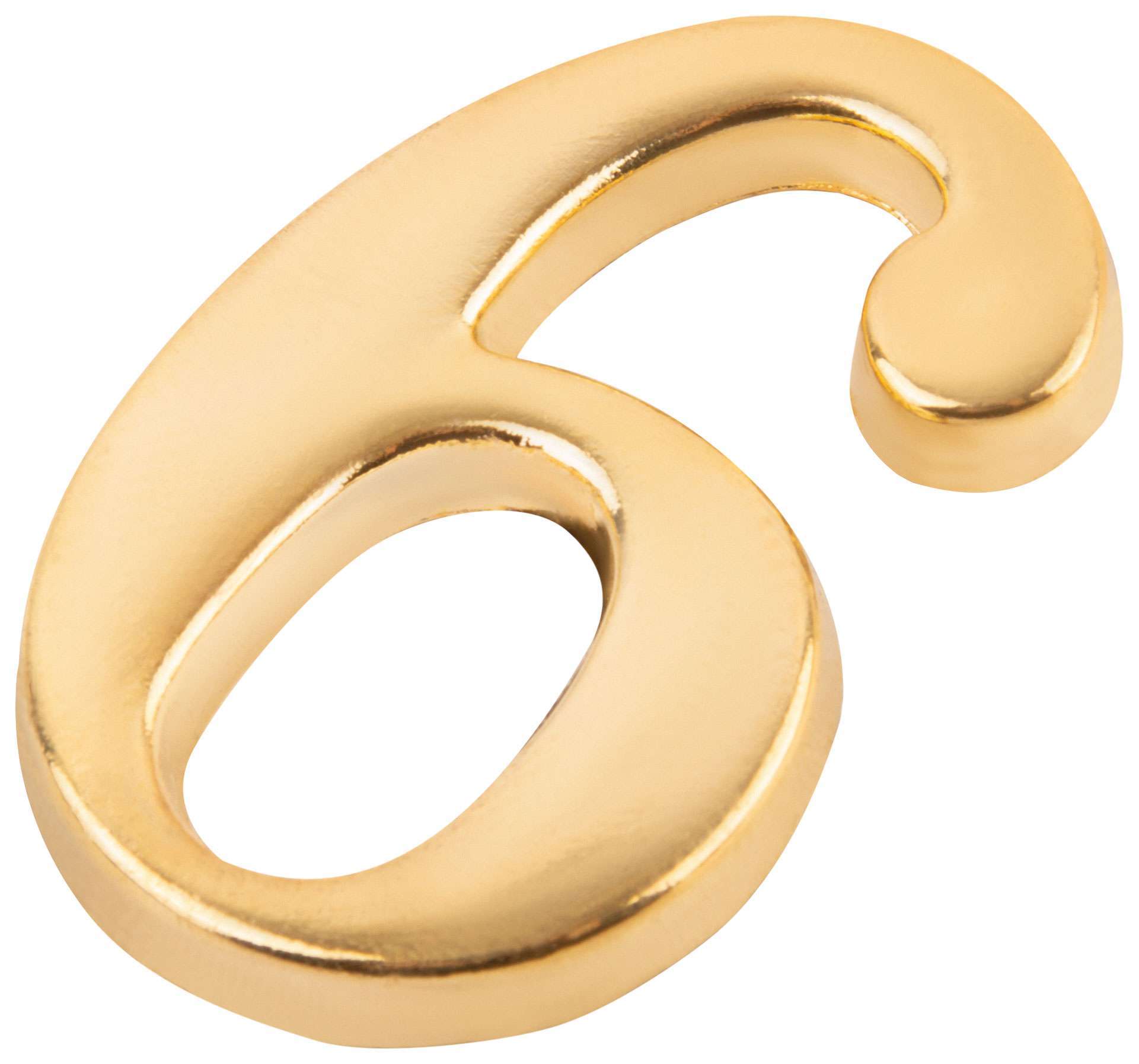 купить Цифра для обозначения номера квартиры, металлическая Золото "6"