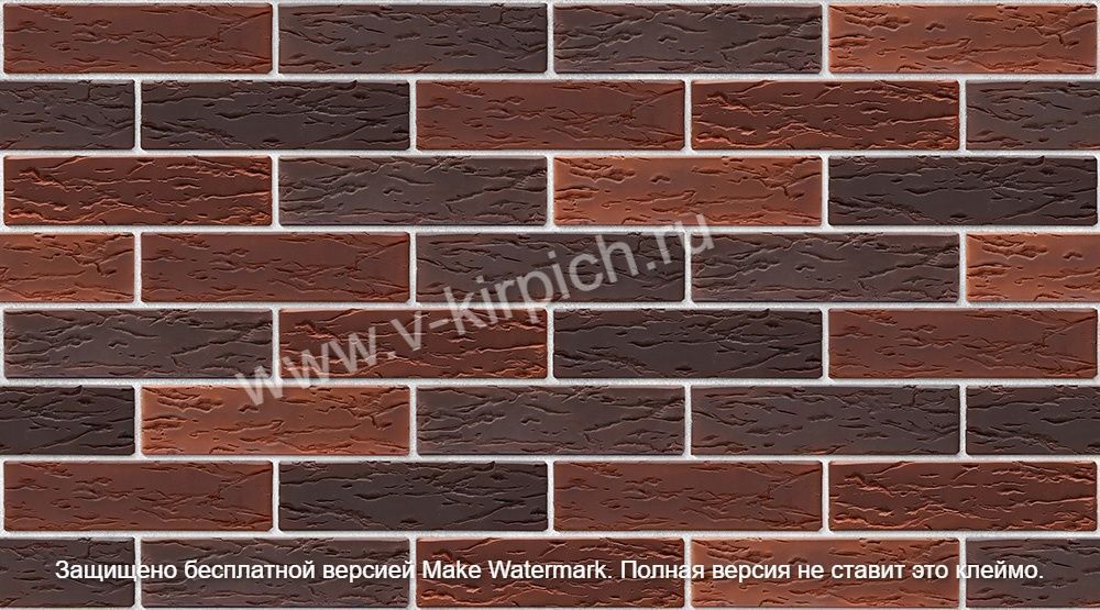Кирпич лицевой керамический одинарный МИКС антик-кортен руст М150