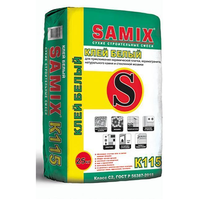 Клей плиточный SAMIX K115 белый 25кг