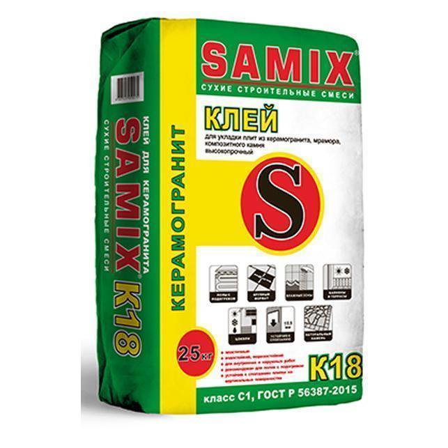 Клей плиточный SAMIX K18 Керамогранит 25кг