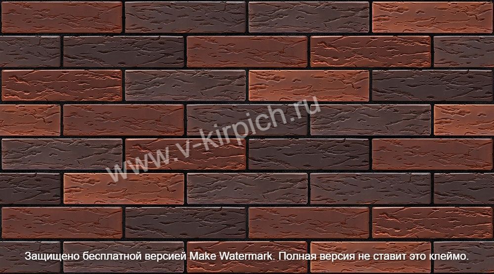 Кирпич лицевой керамический одинарный МИКС антик-кортен руст М150