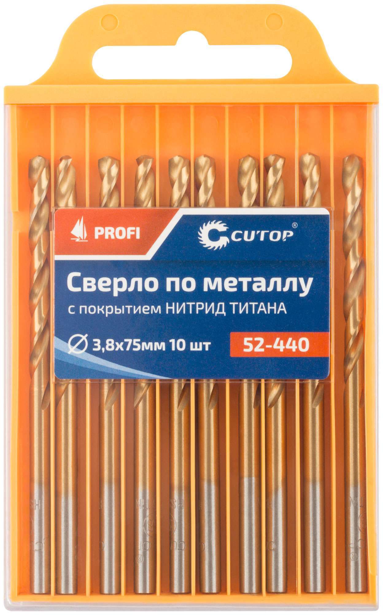 купить Сверло по металлу Cutop Profi с титановым покрытием, 3,8х75 мм (10 шт)