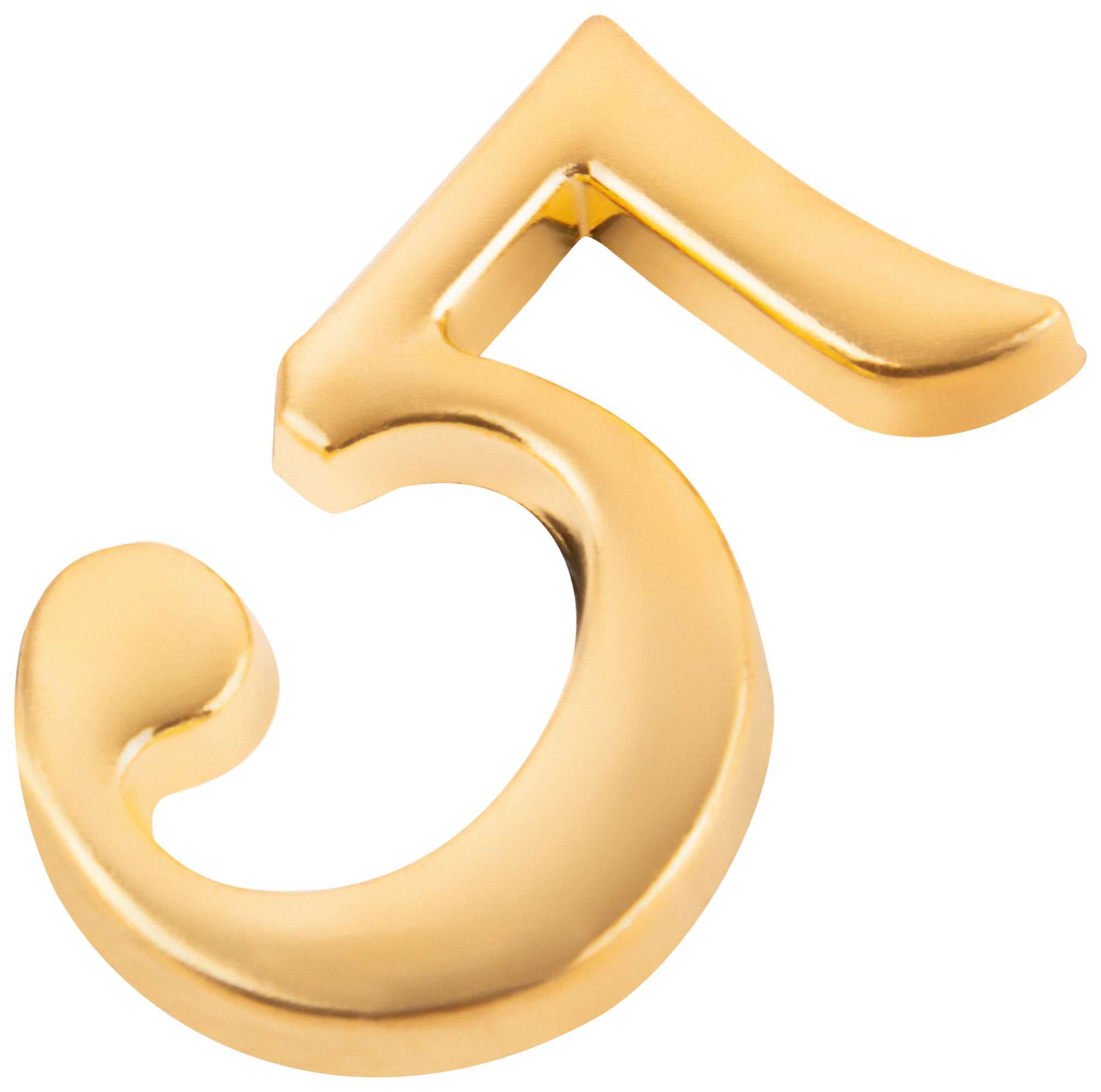 купить Цифра для обозначения номера квартиры, металлическая Золото "5"