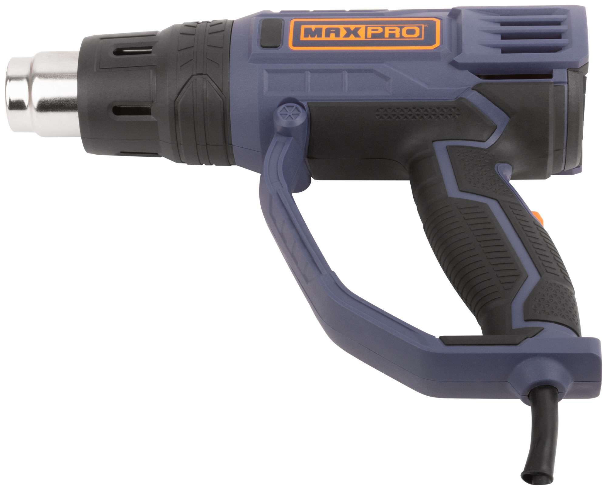 купить MAX-PRO Фен технический 2000 Вт; 60/350/600°C; 500 л/мин; 0,76 кг; резиновый кабель; резиновые вставки; кор.