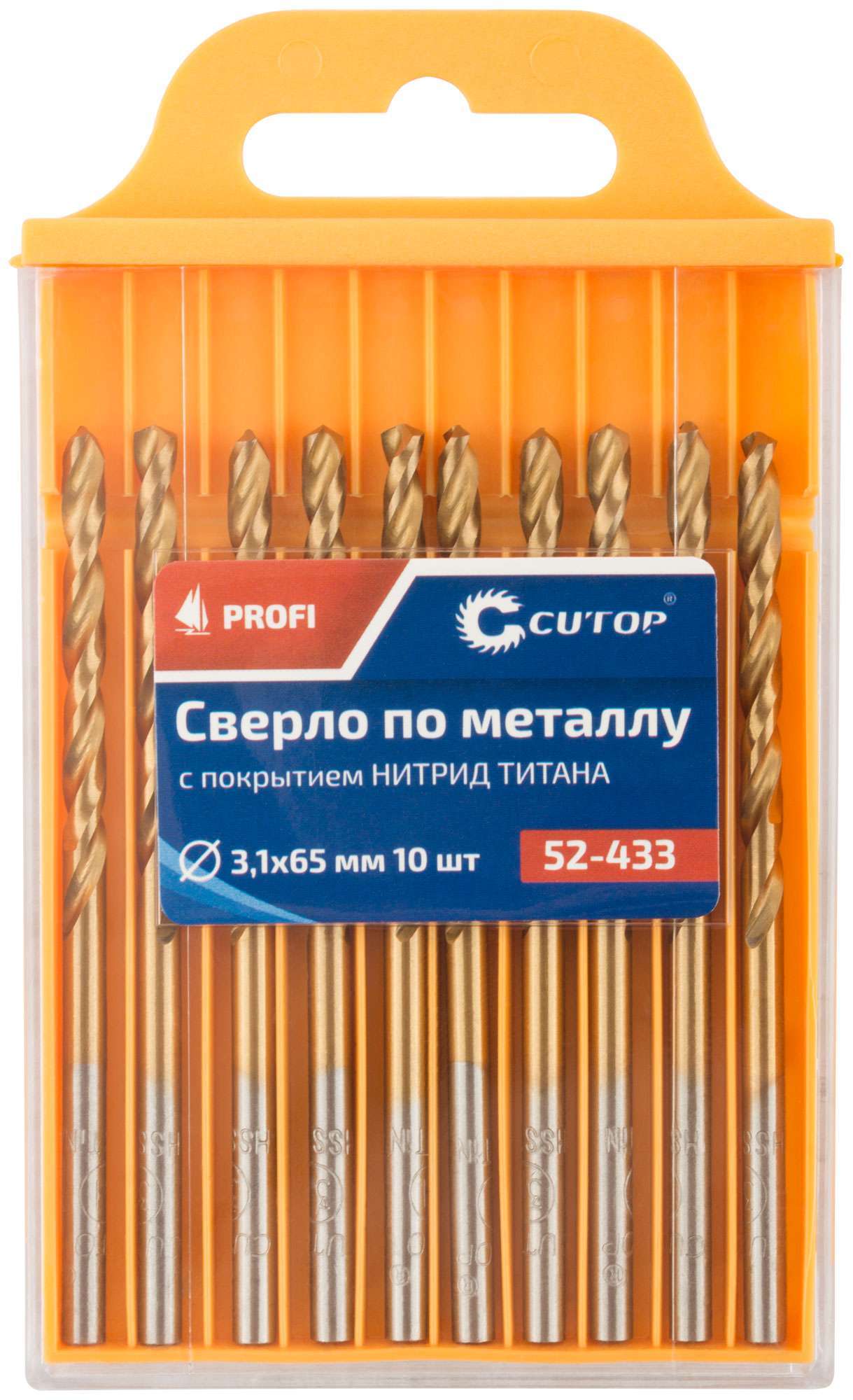 купить Сверло по металлу Cutop Profi с титановым покрытием, 3,1х65 мм (10 шт)