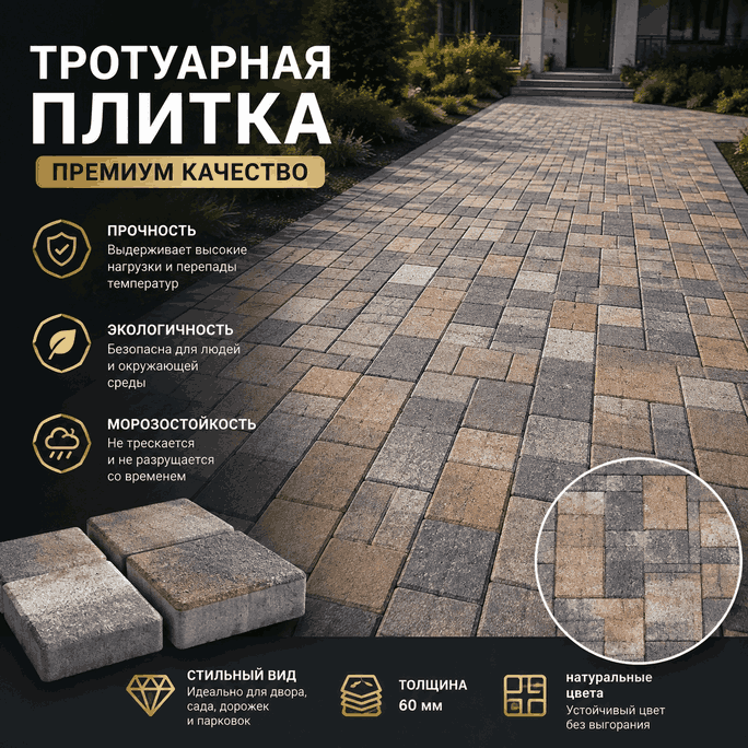 тротуарная плитка листопад 12 строительные материалы в Краснодаре!