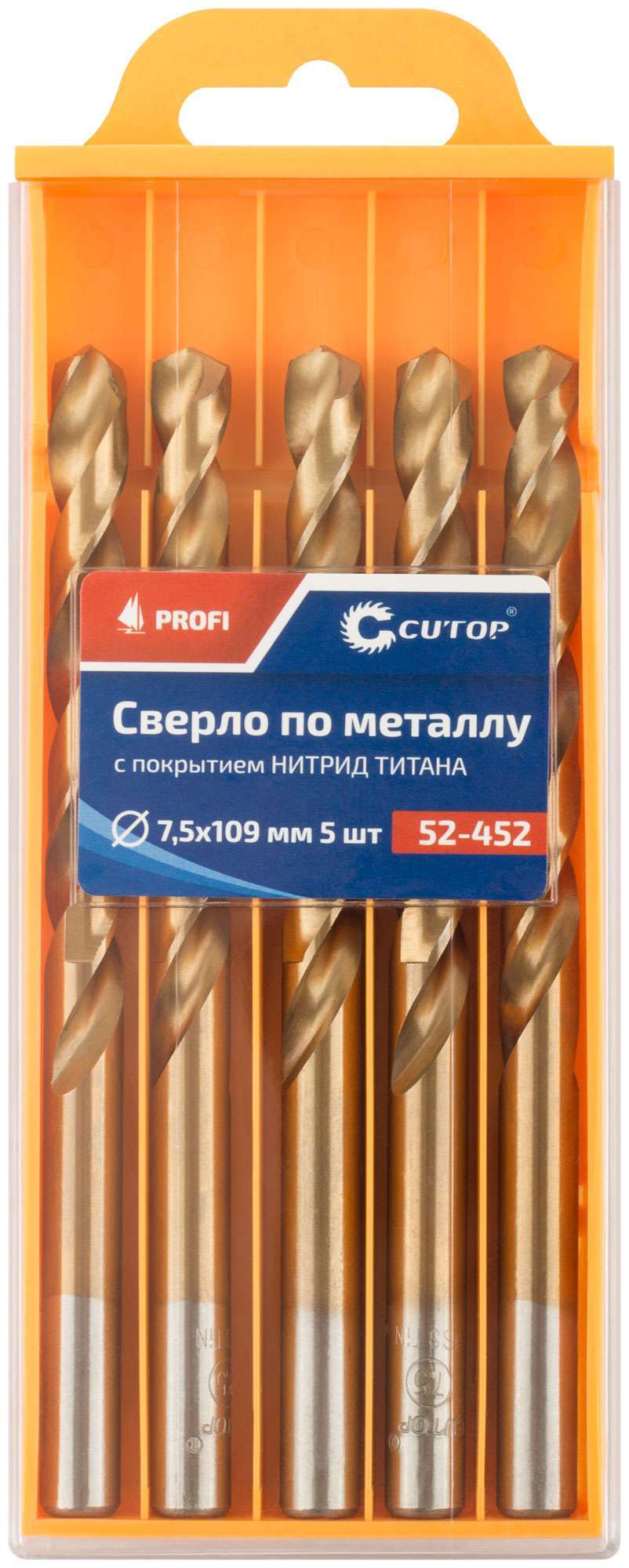 купить Сверло по металлу Cutop Profi с титановым покрытием, 7,5х109 мм (5 шт)